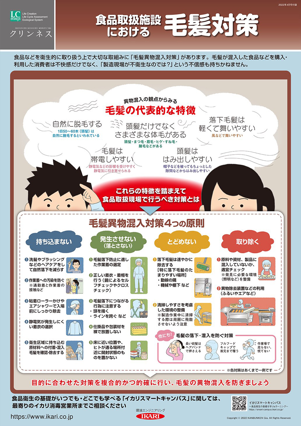 食品取扱施設における毛髪対策